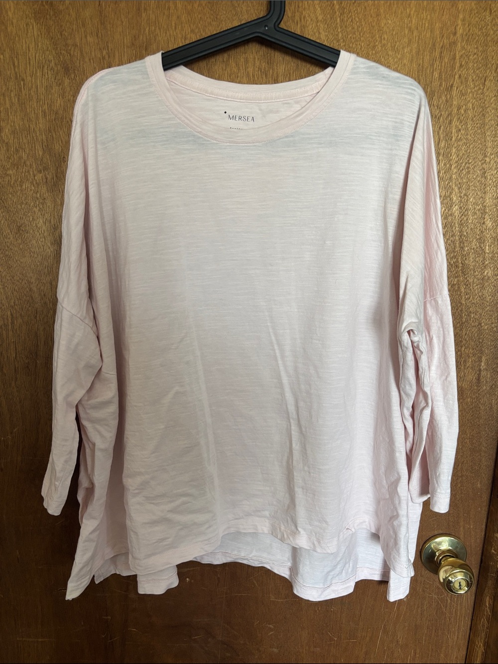 Mersea Catalina Tee Women's Long Sleeve Crewneck Tee in Soft Pink